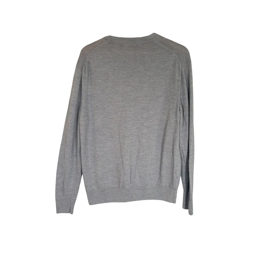 Men's Banana Republic 2025 100% Merino Wool Lightweight Crewneck Sweater L Gray